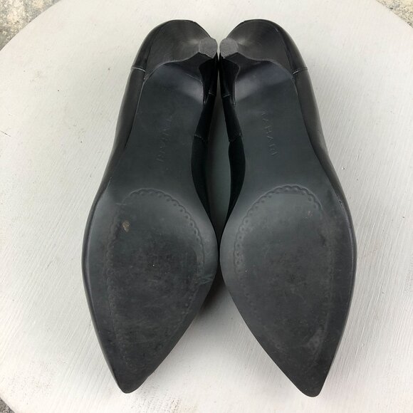 Tahari Women's Size 9M Korin Black Leather Pointed Toe Slip On Heels Pumps - Picture 12 of 16